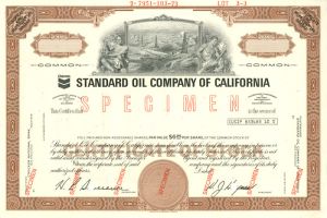 Standard Oil Co. of California - Specimen Stock Certificate